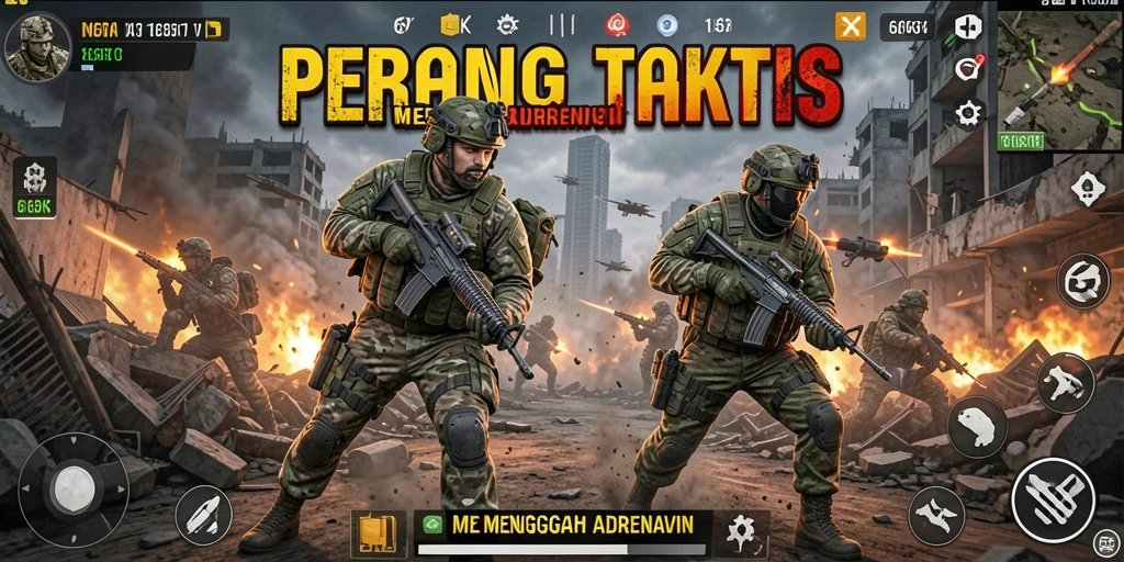 Tangkapan layar menampilkan pertempuran mendebarkan di 66K.
