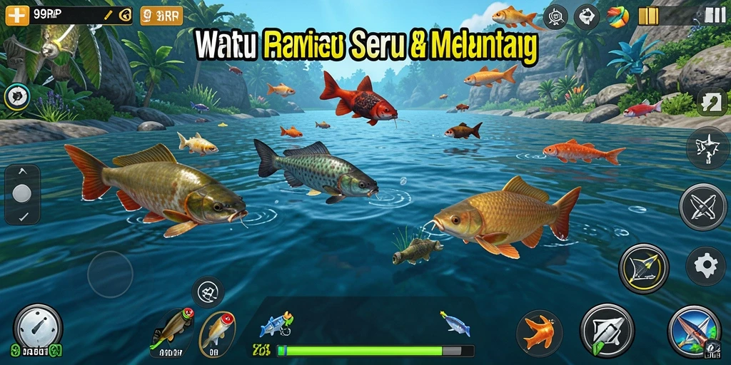 Tangkapan besar dalam gameplay Fishing 99RP yang mendebarkan.