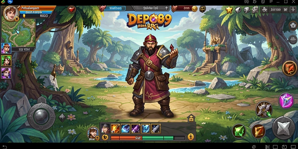 Tangkapan layar utama DEPO89 menampilkan aksi mengesankan dalam pertempuran RPG.