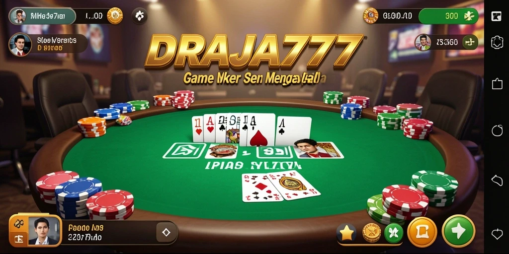 Tampilan menarik dari gameplay Poker DRAJA777 yang seru.