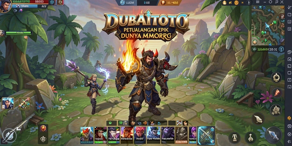 Tampilan gameplay mendalam DUBAITOTO dalam dunia MMORPG yang luas.