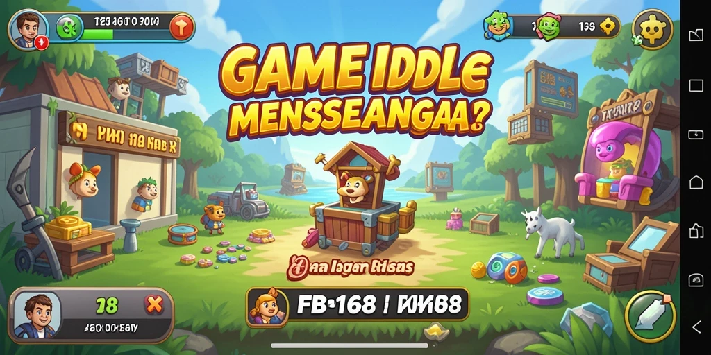 Tangkapan layar FB168 menampilkan gameplay Idle yang menarik dan penuh warna.