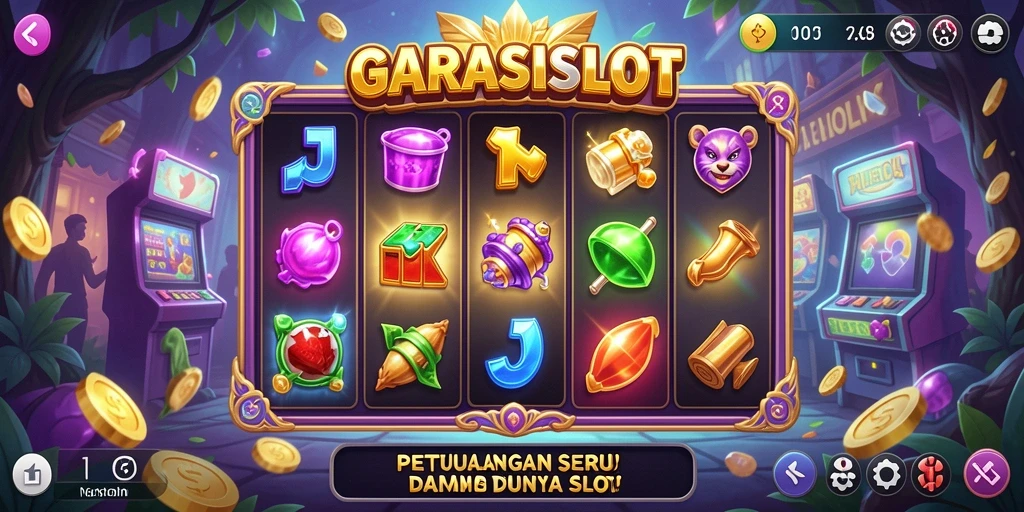 Screenshot menarik dari gameplay GARASISLOT yang menunjukkan aksi slot petualangan.