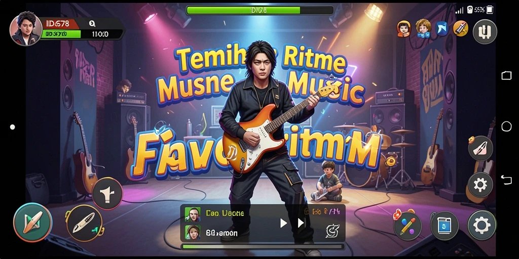 Tampilan screenshot utama ID678 memperlihatkan gameplay musik yang interaktif dan menarik.