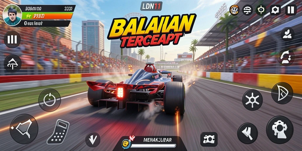 Tampilan gameplay balapan yang intens dan mendebarkan di LDN11.