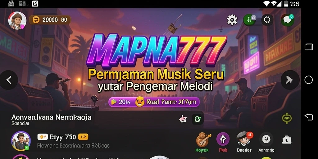 Tampilan gameplay yang menarik dari MAPNA777 dengan berbagai tantangan musik.