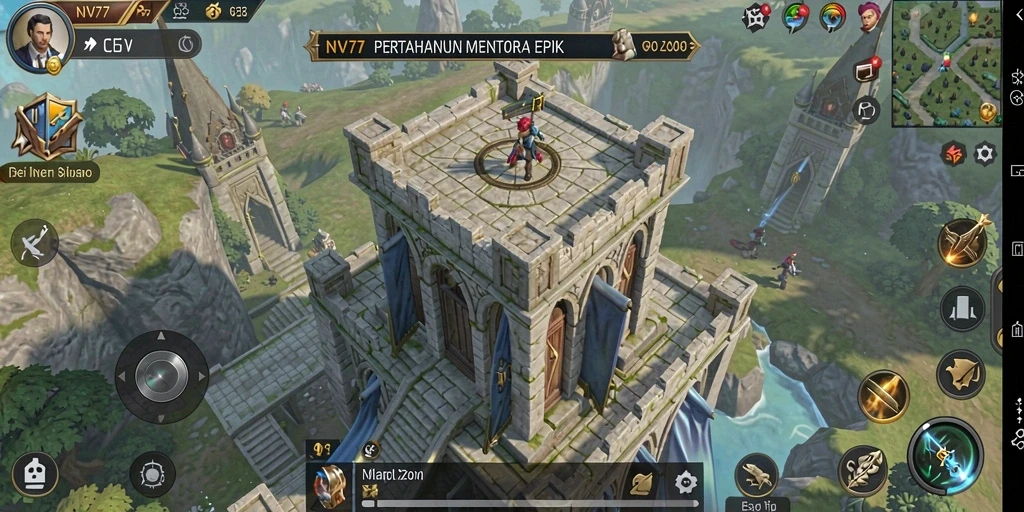 Menampilkan aksi seru pertahanan menara dalam NV77.