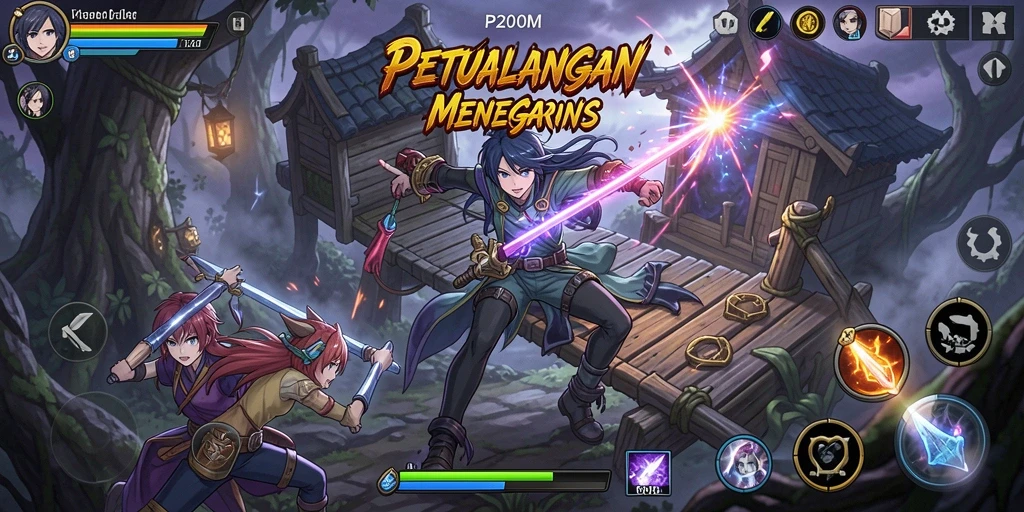 Tampilan menakjubkan dari gameplay P200M yang penuh aksi Anime.