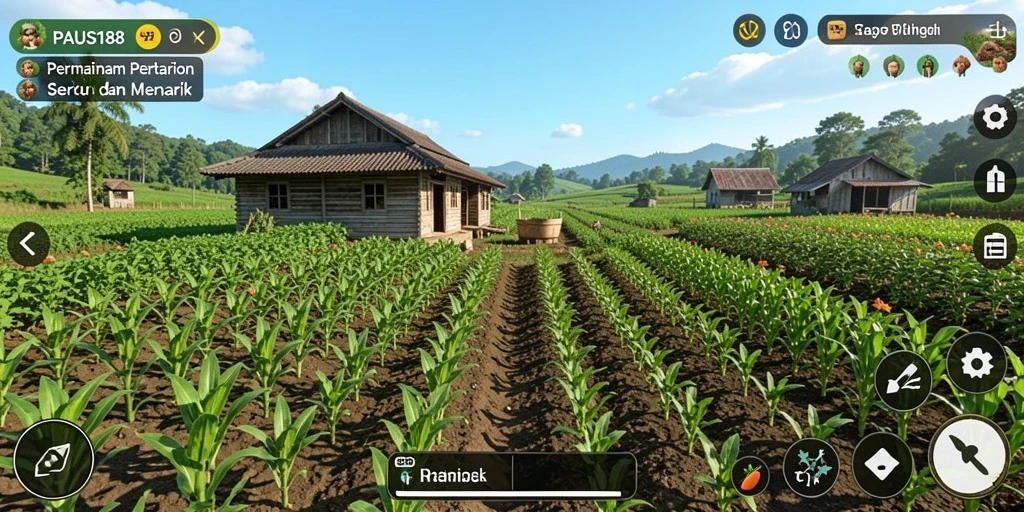Tampilan menawan dari gameplay PAUS188 yang penuh dengan aktivitas pertanian.
