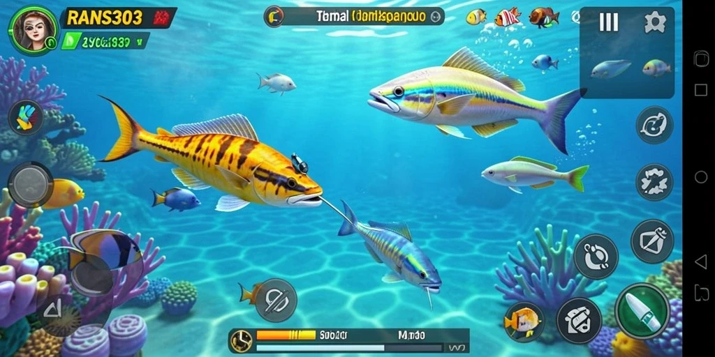 Tampilan gameplay RANS303 yang seru saat menembak ikan.