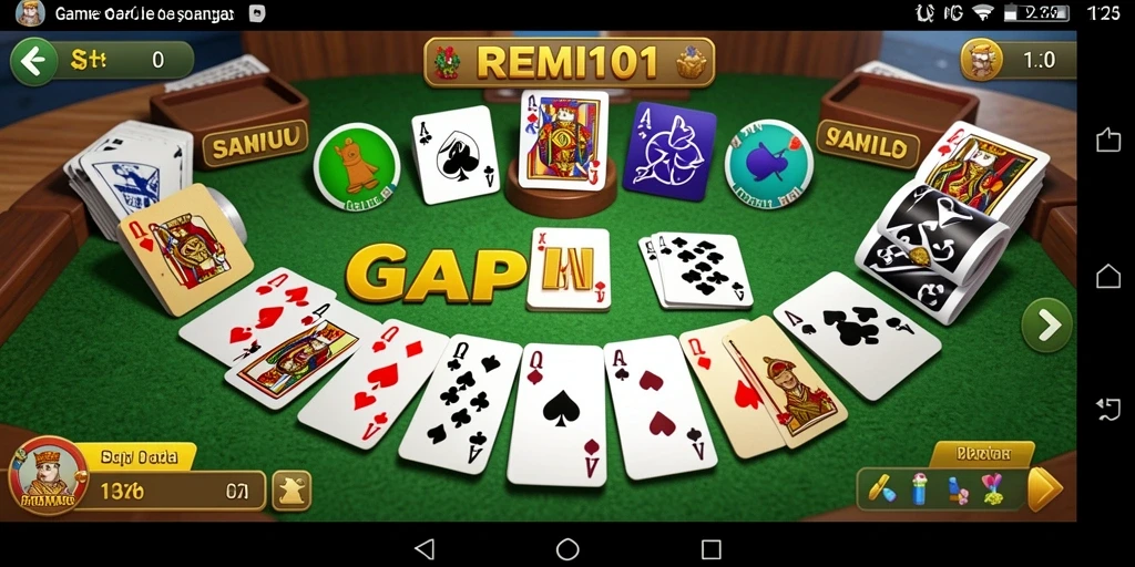 Tampilan gameplay REMI101 menampilkan serunya permainan Gaple.