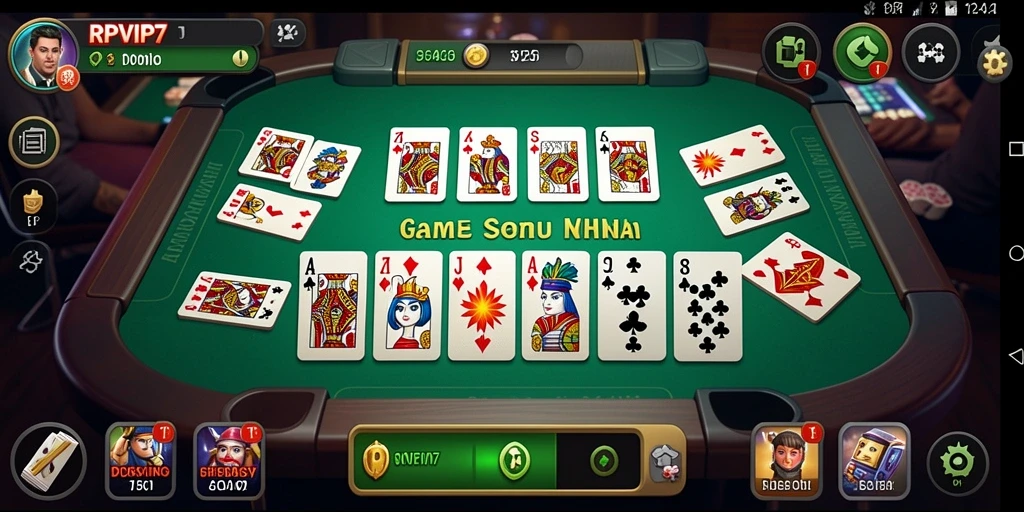 Tampilan screenshot RPVIP7 yang menunjukkan gameplay Domino yang seru.