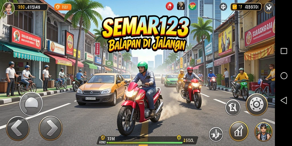 Tampilan menarik dari gameplay balapan SEMAR123 yang mendebarkan.