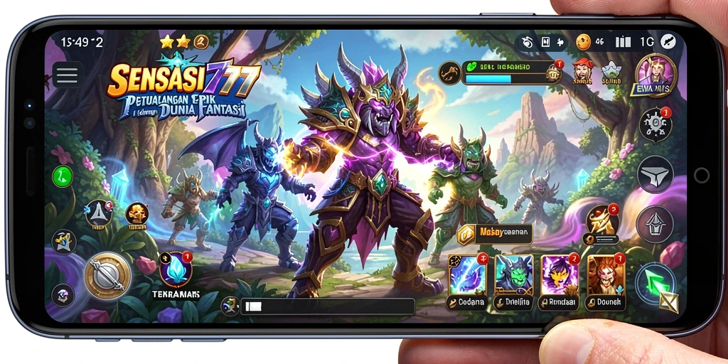 Tampilan gameplay SENSASI777 yang menakjubkan dan memikat.