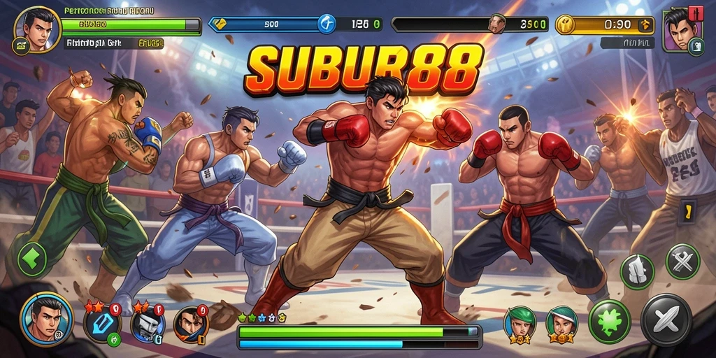 Tangkapan layar menarik yang menunjukkan aksi pertarungan dalam SUBUR88.