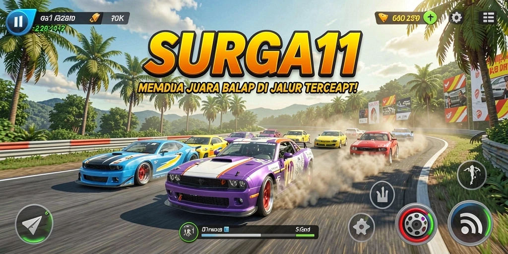 Gameplay balap yang mendebarkan di SURGA11 dengan grafik menakjubkan.