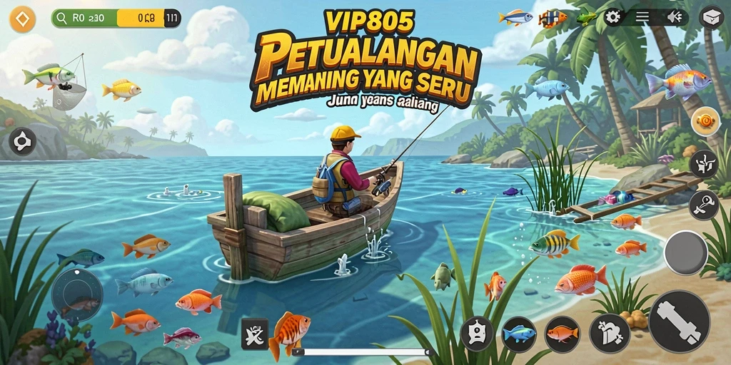 Tampilan gameplay menarik saat memancing di VIP805.