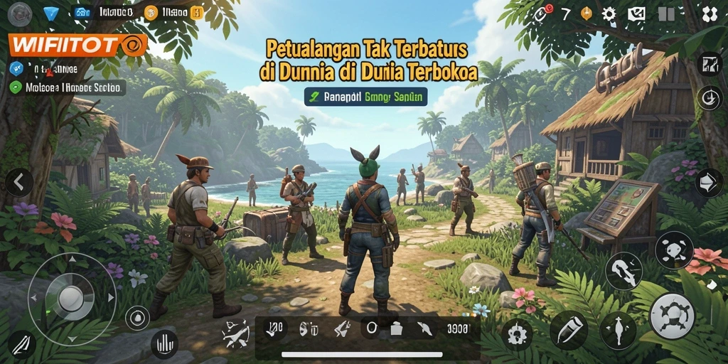 Screenshot WIFITOTO menampilkan aksi seru di dunia terbuka.